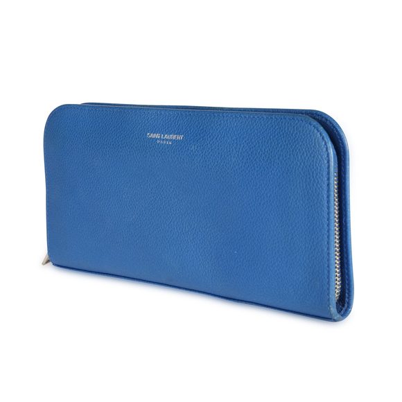 Saint Laurent Royal Blue Continental Zip-Around Wallet - Picture 2 of 5